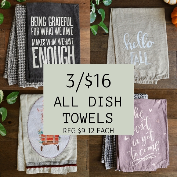 NWOT Cotton Decorative Dish Towels - Picture 1 of 1